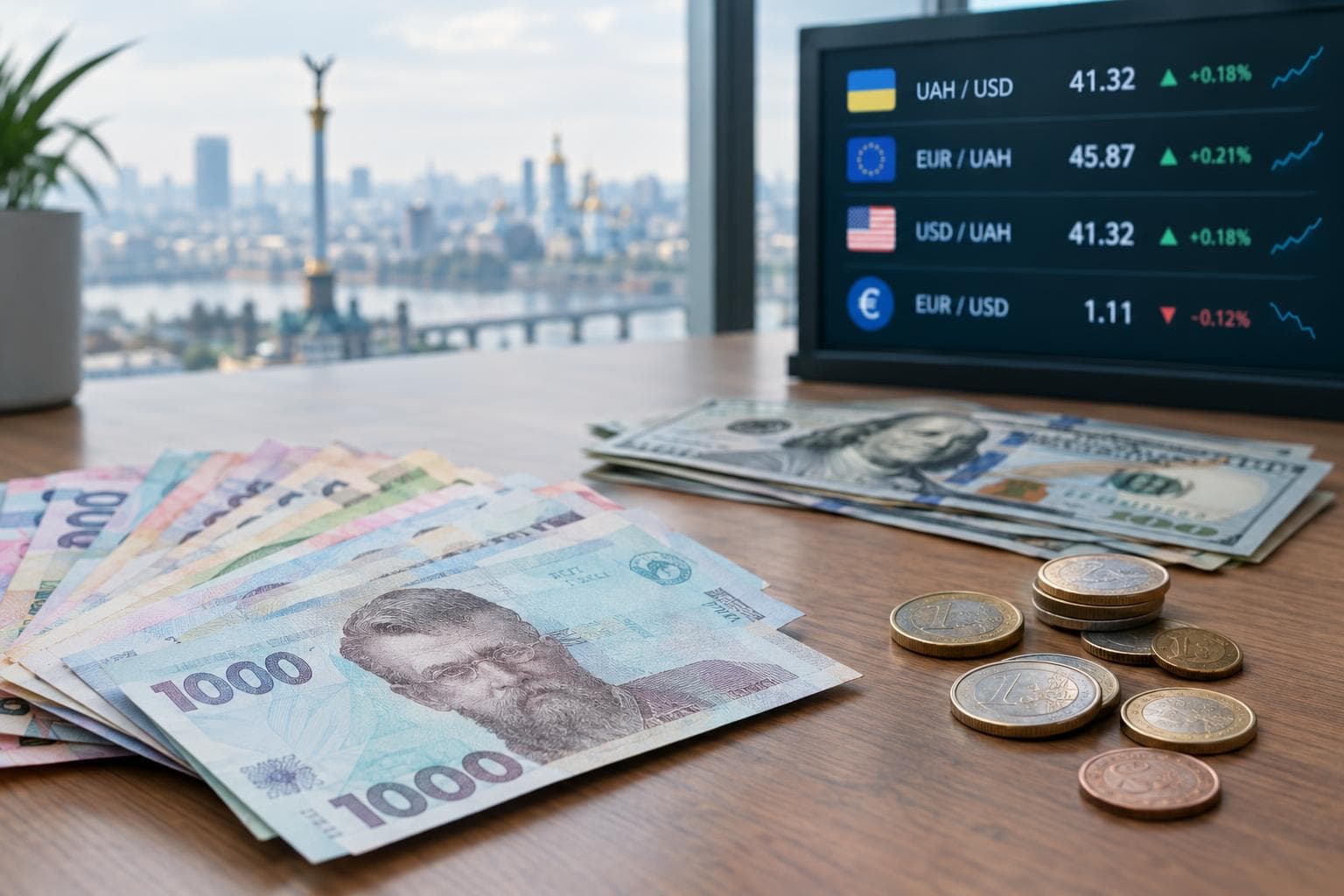 Курс гривні сьогодні: долар та євро трохи дешевшають