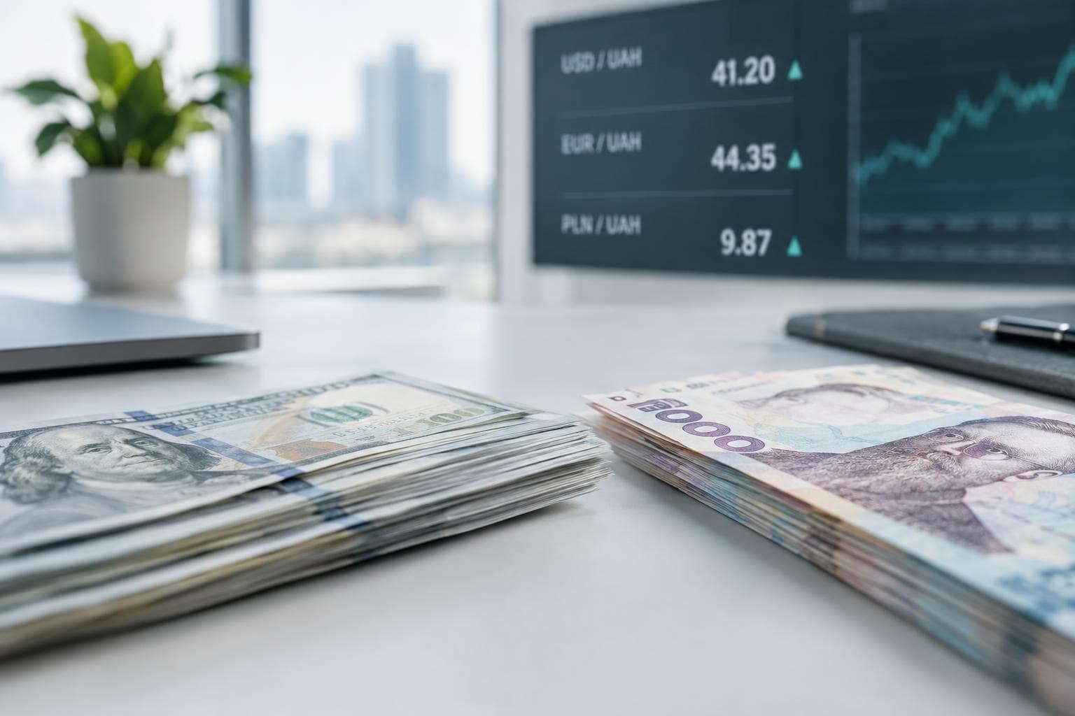 Курс долара: ICU зберігає прогноз 45,8 грн/$ на кінець року