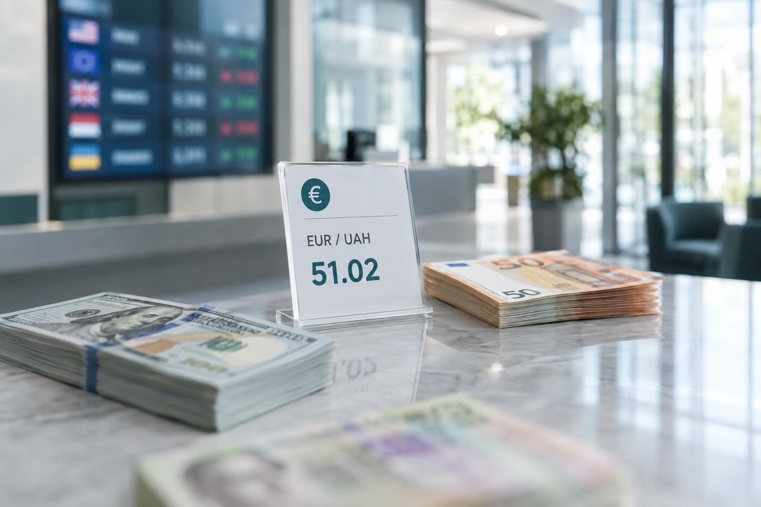 Долар у ПриватБанку подешевшав, картковий євро — 51,02